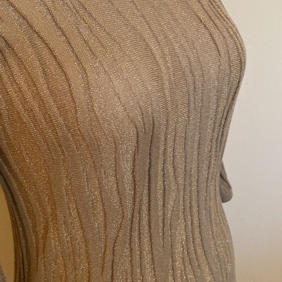 Chicos Travelers Collection Gold Pewter Tunic - Size 1 (12/14 in regular size) - Picture 4 of 9